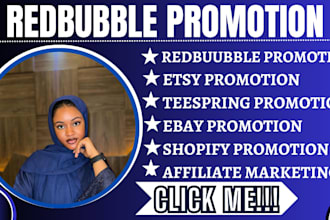 promote redbubble store etsy ebay and shopify marketing