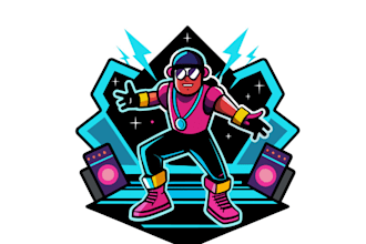 design amazing disco music night club mascot logo