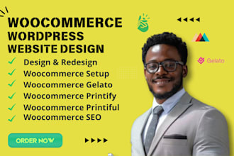 setup wordpress woocommerce website print on demand gelato printify printful seo