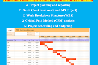 do project reports using excel gantt chart wbs critical path method ms project