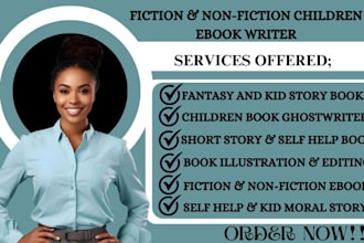 ghostwrite children fiction ebook, kids story, ebook ghost book writer