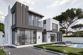 craft restaurant minimalist interior and exterior, bar, café office retail store