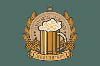 creative high quality beer logo design in express delivery