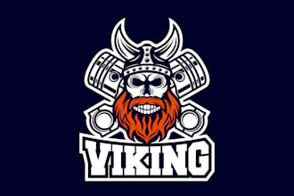 create amazing modern skull viking head logo design in 12 hours