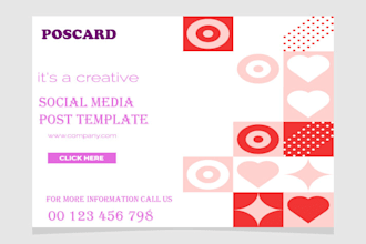 do social media post card and facebook post