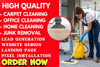 desig carpet cleaning website office commercial home cleaning junk removal leads