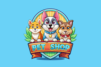 create cute and playful logo design for pet shop