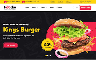 design burger website taco website bakery website restaurant website pizza store