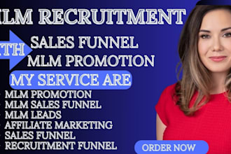 do MLM sales funnel MLM recruitment funnel MLM landing page and MLM promotion