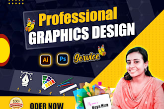 graphics design service on adobe illustrator and photoshop