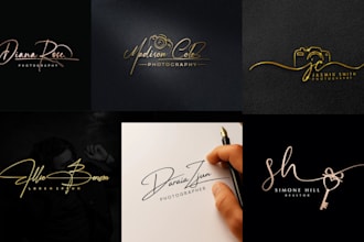design signature logo, real estate , handwritten, email, photography, fashion