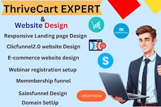 build full funnelsystem in thrivecart,clickfunnels 20,simvoly,getresponse,kartra