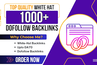 create 1000 high quality contextual SEO dofollow backlinks for google ranking