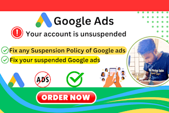 fix suspended google ads account for unsuspend
