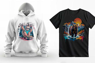 create t shirt or merchandise for your business in 6 hrs