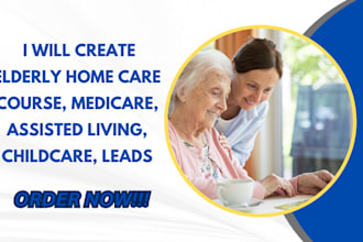 create elderly homecare course, medicare, assisted living, workbook, PPT, video