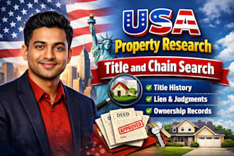 provide USA property title search, ownership, chain of title