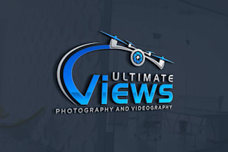 design creative modern drone photography vintage and 3d logo