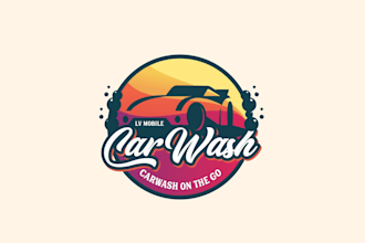 make a vintage style car wash logo design classic branding