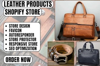 design genuine handmade custom premium luxury leather products shopify store