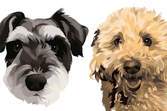 draw amazing vector cartoon and line art for your pet in 24 hours