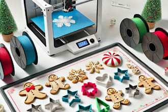 design and 3d print custom holiday cookie cutters