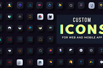 design a custom simple attractive icon set for web and app