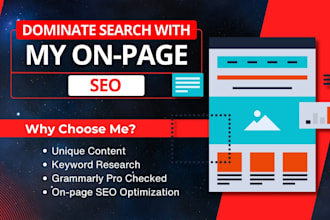 provide onpage SEO service and technical optimization for google ranking