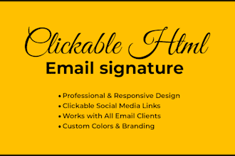 design professional clickable HTML email signature
