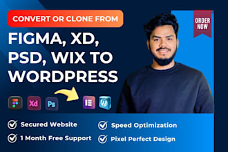 convert figma to wordpress, PSD to wordpress using elementor or divi