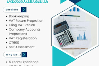 prepare vat return and bookkeeping for uk business