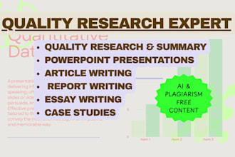 do case study analysis, research and summary writing