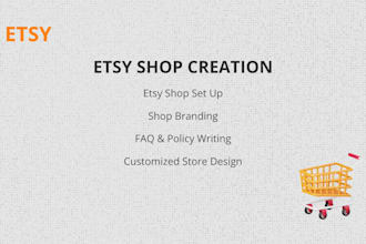 do etsy shop setup, etsy branding, etsy logo, etsy banner design for etsy store