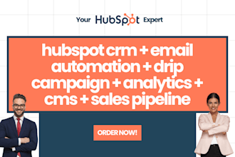 setup hubspot crm email automation drip campaigns analytics cms sales pipeline