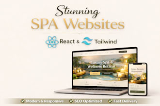 create a stunning spa website with react and tailwind