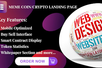 design your meme coin or crypto token landing page with payment gateway