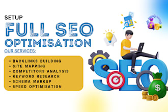 setup full shopify off page SEO google site mapping indexing technical backlinks
