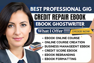 ghostwrite ebook online course, credit repair ebook, lesson plan, kajabi course