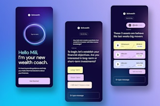 wealth management app, business to business banking app, real estate finance app