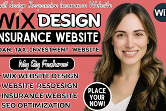 design wix business website, loan, tax website, or insurance investment website