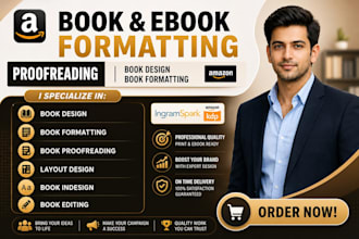 proofread and edit, amazon KDP book formatting with ebook marketing strategy