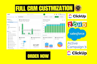setup salesforce sales cloud hubspot sales hub zoho CRM, activecampaign clickup