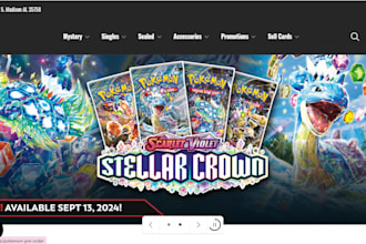 design tcg shopify store pokémon trading card website collectible card shop