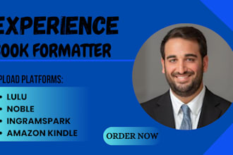 format and publish your book on ingramspark, amazon kindle, nobles and lulu