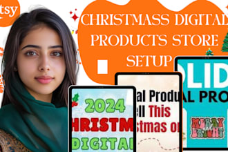 setup etsy digital products christmas store print on demand christmas card etsy