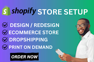 design shopify website, shopify store, redesign branded dropshipping store