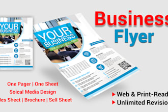 design business flyers, one pager, sales flyers, sell sheet