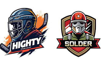 make esport skull helmet mascot logo