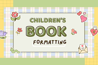 do specialize in professional children book formatting for amazon, ingramspark