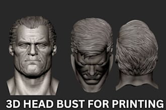 do 3d head bust 3d face 3d miniature printable model 3d likeness realistic face